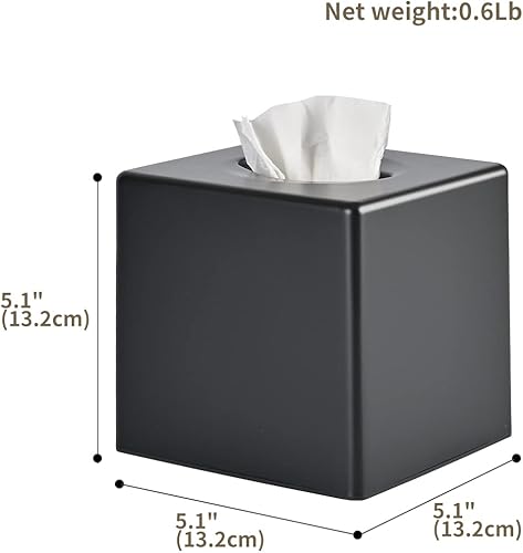Miniatura 3 de Tissue Box Cover, Square Facial Tissue Holder Storage for Bathroom Vanity, Countertops, Dressers, Night Stand, Parlors and Offices - Black