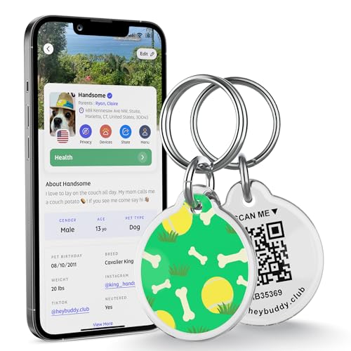 HeyBuddy® QR Code Smart Pet Tags for Dogs & Cats - Personalized P...