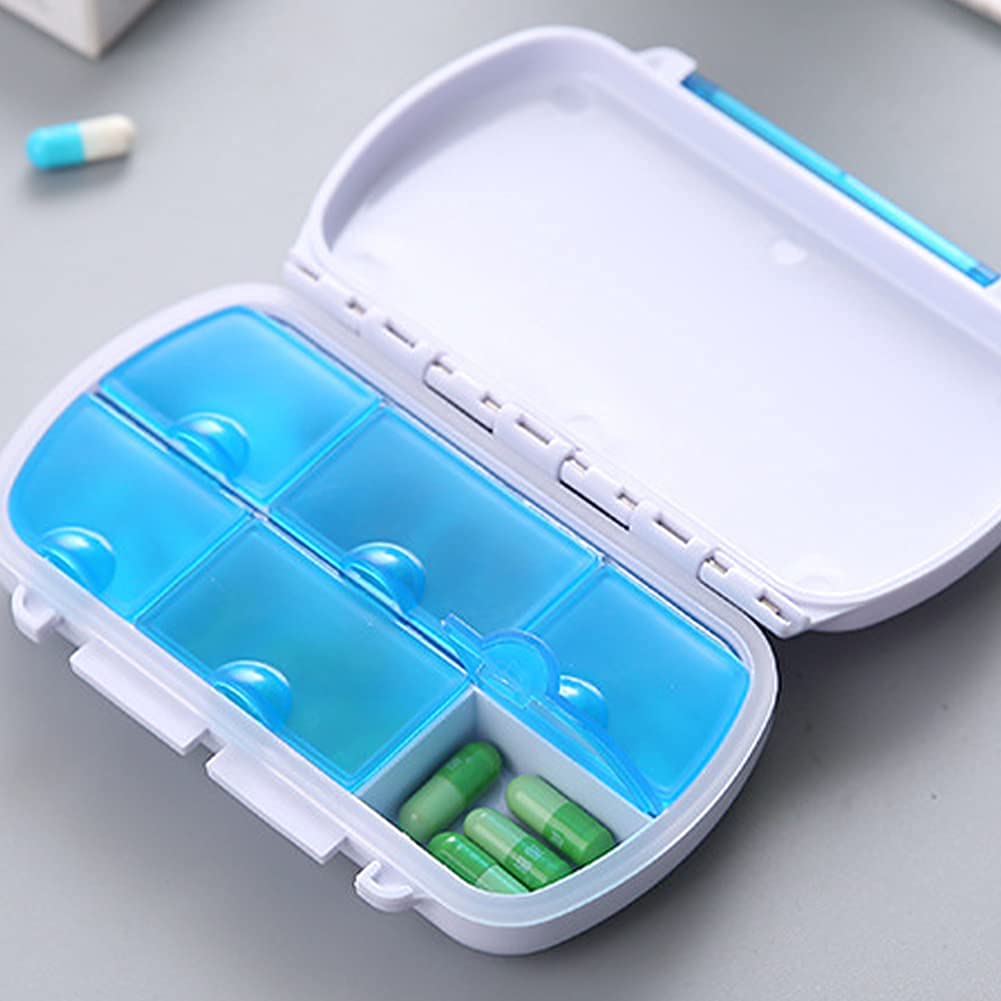 Organizador de pastillas Organizador de pastillas Medicina Dispensador de tabletas Organizador de tabletas Cajas de pastillas 7 días 4 veces al día Pastillero semanal Suministros médicos Azu