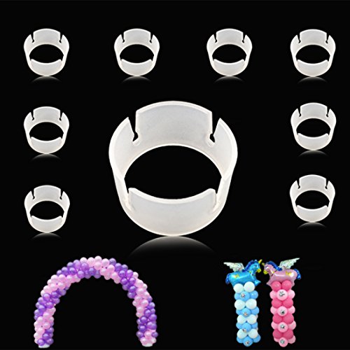 GuassLee 100pcs Balloon Ring Clips for Balloon Arch and Balloons Column Stand Party Decoration Accessory Balloon Buckle Clear