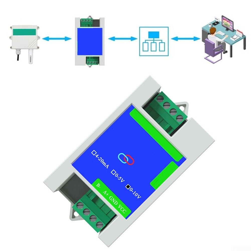 Resolución industrial RS485 de 12 bits al módulo convertidor analógico, para Modbus RTU (4 canales 4-20mA)