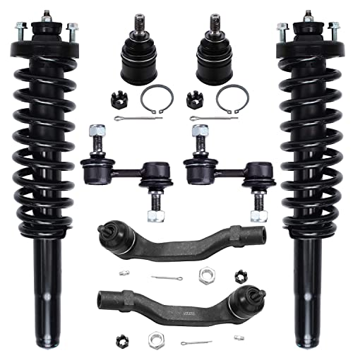 Image of Detroit Axle - Front 8pc Struts Kit for 97-01 Honda CR-V, 2 Struts & Coil Spring 2 Outer Tie Rod Ends 2 Sway Bar End Links 2 Lower Ball Joints 1997 1998 1999 2000 2001 Replacement Suspension