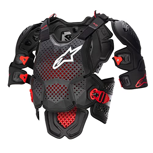 Alpinestars 6700523-1431-XSS: A-10 V2 Full Chest Protector Anthracite/Black/Red Xs/Sm