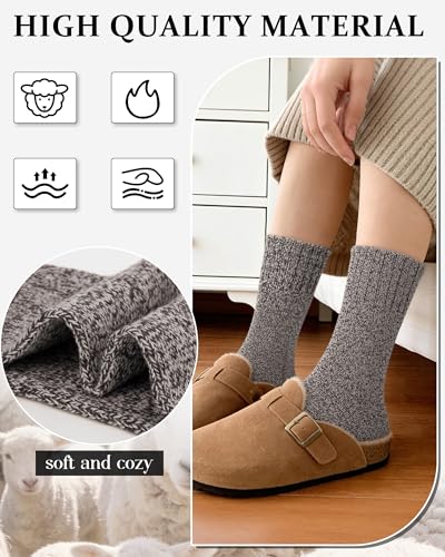 Image of Loritta Wool Socks for Women, Winter Warm Hiking Boot Socks Gifts