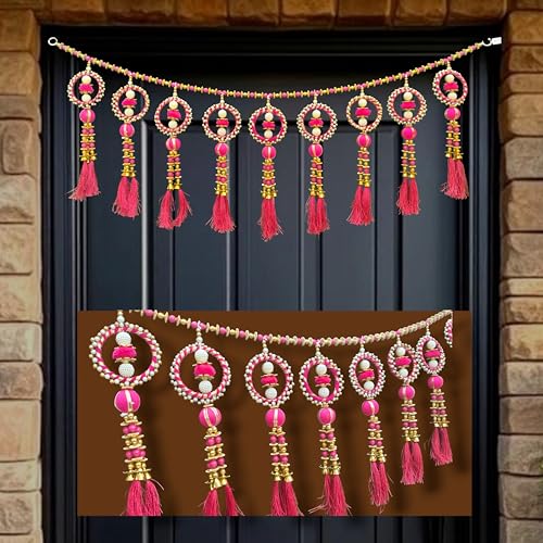 Image of iHandikart Beads Toran for Main Door | 40 Inch, Decorative Door Toran for Diwali Decoration and Home Entrance Decor, Perfect Traditional Toran for Housewarming Gifts & Festive Decor