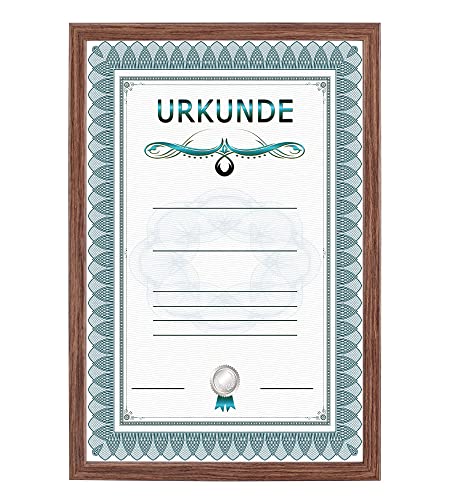 Dokument Bilderrahmen Holz Urkunde Foto Rahmen Poster: Farbe: Braun | Format: 21x29,7 A4 Cover