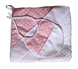 Envío rápido desde España. SET TOALLA/CAPA DE BAÑO Y BABERO CON SUPERFICIE PARA BORDAR (No incluimos servicios de bordado) .REGALO BEBES REGALO PAPÁS (ROSA)
