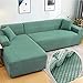 ZhangHai Sofabezug L-Form Sofaüberwürfe Moderne Ecksofabezüge Elastische Sofa Abdeckung Einfarbiger Dicker Stoff Fleckenabweisend Weich Sofahusse 1/2/3/4 Sitz Sofa Cover G,235~300+235~300cm