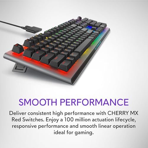 Image of Alienware AW920K Tri-Mode Wireless Gaming Keyboard - Rechargeable, Wireless /Wired, Magnetic Snap-on Charging, Programmable Rocker Switch and Dial, AlienFX per-Key RGB - Dark Side of The Moon