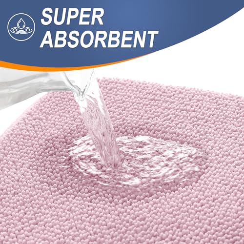 Image of OLANLY Thick Memory Foam Small Bathroom Rugs 24x16, Extra Soft Absorbent Bath Rug, Quick Dry Bath Mats, Non-Slip, Machine Washable Mat for Bathroom, Tub and Shower, Home Decor Accessories, Dusty Rose