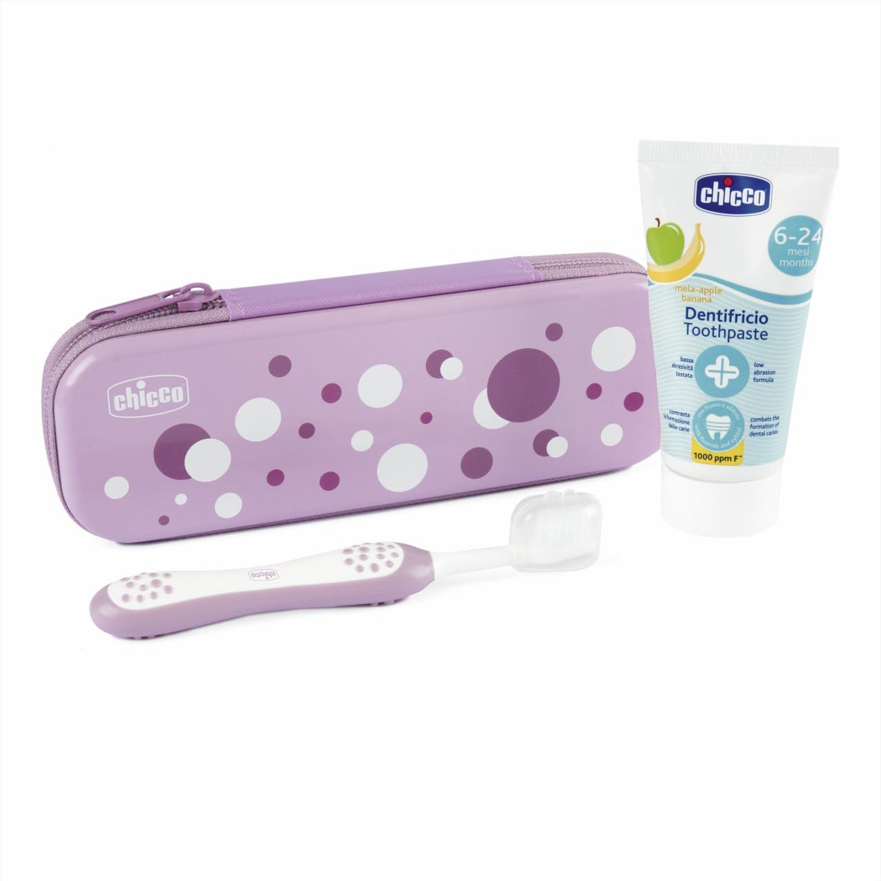 Set Primi Dentini Chicco Set Spazzolino e Dentifricio per Bambini, Con Pratico Astuccio,