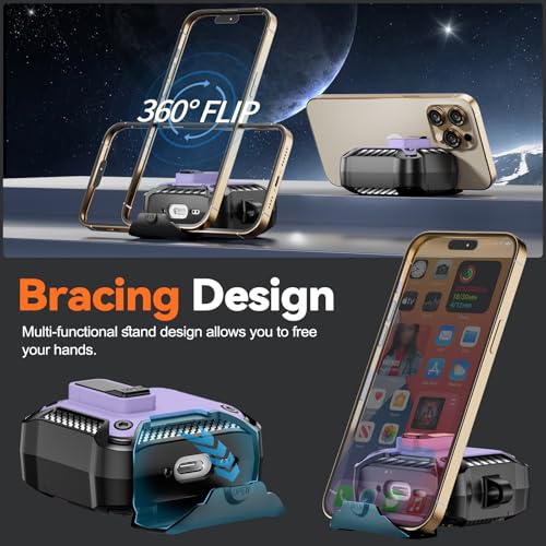 Image of Compatible with AirPods 4 Case with Phone Stand,Automatic Snap Switch Lock,Carbon Fiber Texture Design Cover with Cleaner Kit (Purple,for AirPods 4)