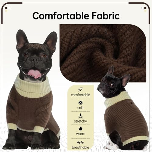 Pull chaud chien col roulé camel taille moyenne - 4