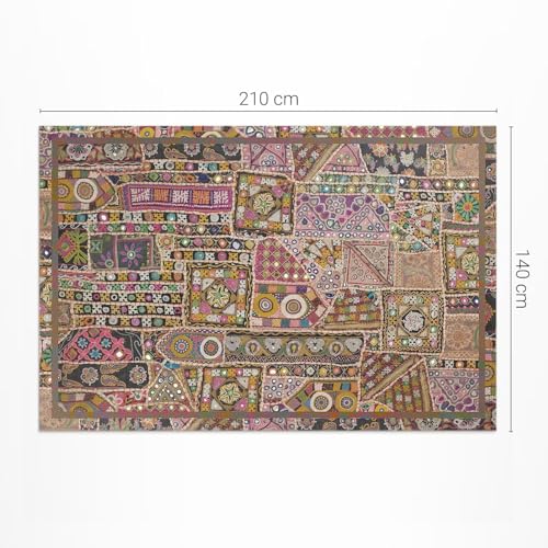 Tapis vinyle salon et cuisine 140x210 résistant décoloration patchwork