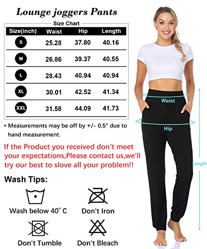Asimoon Women's Black Sweatpants High Waist Joggers Casual Lounge Pants For Running Athletic Yoga Workout Pants With Pockets #TOP6