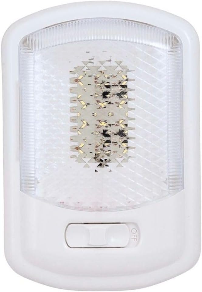 LED Ceiling Single Light Euro-Style 12V Soft White SMD Clear Lens Compact Dome Lighting Fixture with On Off Switch for RV Camper Trailer or Boat Arcon 20711N