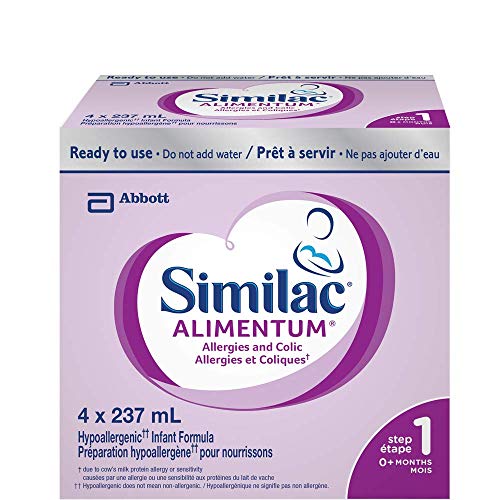 Similac Alimentum Formule Hypoallergénique Prête à Utiliser 4 x 237 mL 0+ Mois