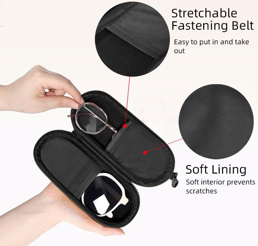 Dual Glasses Case PU Hard Shell Multiple Eyewear Storage Box Shockproof Portable Travel Double Sunglasses Glasses Organizer for Men Women - Image 5