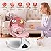 Electric Baby Swing with Remote Control - 5 Natural Motion Speeds, Detachable Seat Pad | Portable Infant Swing for Indoor/Outdoor Use (0-12M, 20lbs) (Pink)