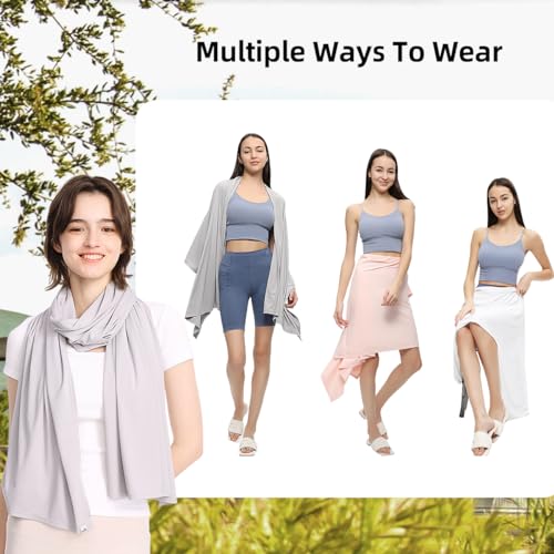 OHRAIN Sun Shawl UV Sun Protection UPF 50+ Beach Travel Scarf Wrap Summer Swimsuit Cover Up Cooling Blanket3