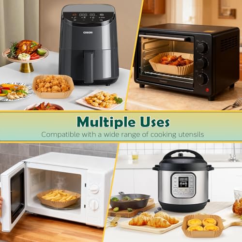Image of BYKITCHEN 200PCS 5.5in Small Air Fryer Liners for 1 to 3 QT Airfryer | Mini Air Fryer Parchment Paper Compatible with CHEFMAN 2 Quart, Cosori 2.1QT, Dash 2.6Qt, Instant Pot Vortex 2QT Airfryer