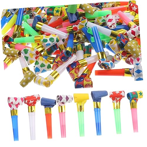 CHICAMPERA 100 piezas Sopladores de Fiesta Coloridos para Cumpleaños Aplaudidores Musicales Accesorios Divertidos para Celebraciones y Fiestas