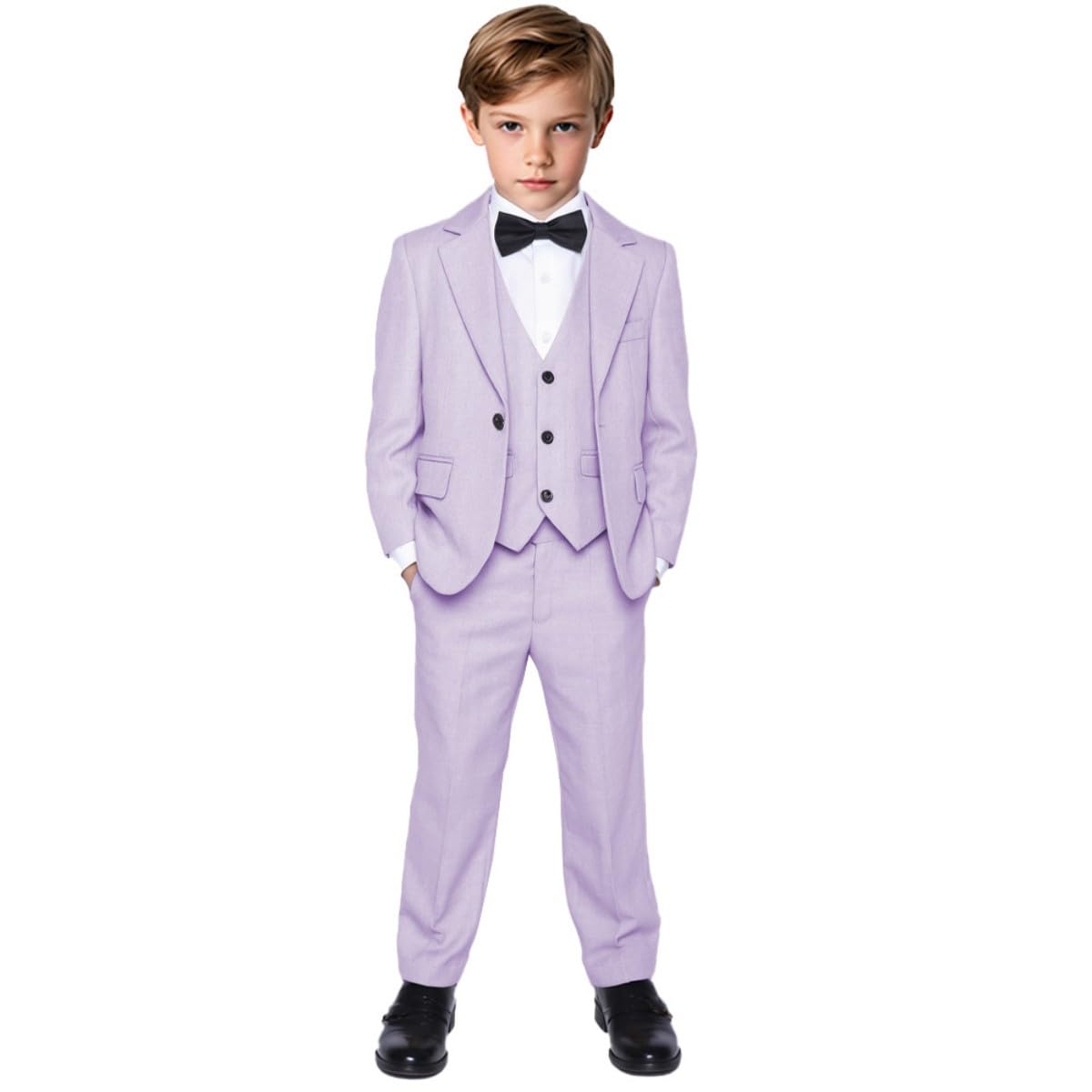 Jungen 3-teiliges Leinen-Smokinganzug für Jungen, Jacke, Weste, Hose für Kleinkinder, Teenager, Jungen, Kommunion, Hochzeitsanzug