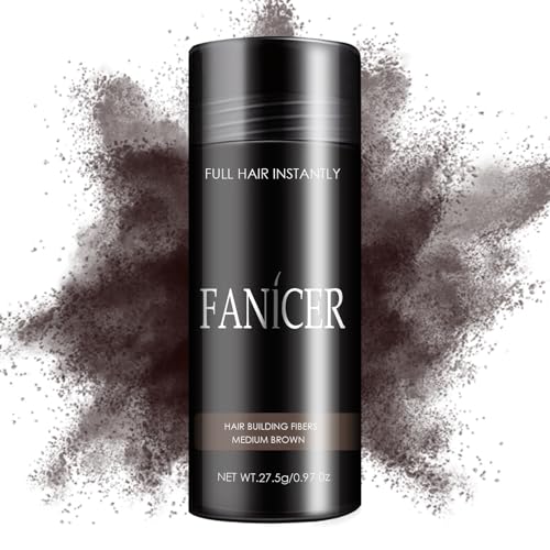 27.5g Fibras Cabello,Polvo Cabello cubre áreas con menos pelo,Polvo Fibra Capilar Hombre y Mujer,Para cualquier tipo de cabello,Ideal para Uso Diario(Marrón Medio)