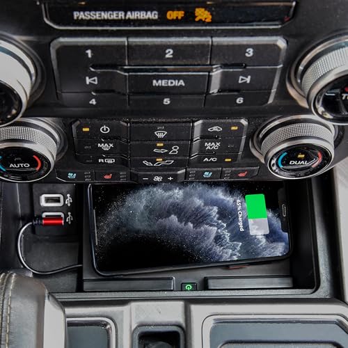 LDETXY Wireless Charger for Ford F150 18-23, Car Wireless Charging Panel with USB-A USB-C Center Console Organizer for Ford F-150 2018-2023 Accessories by LDETXY - Used condition - Image 2