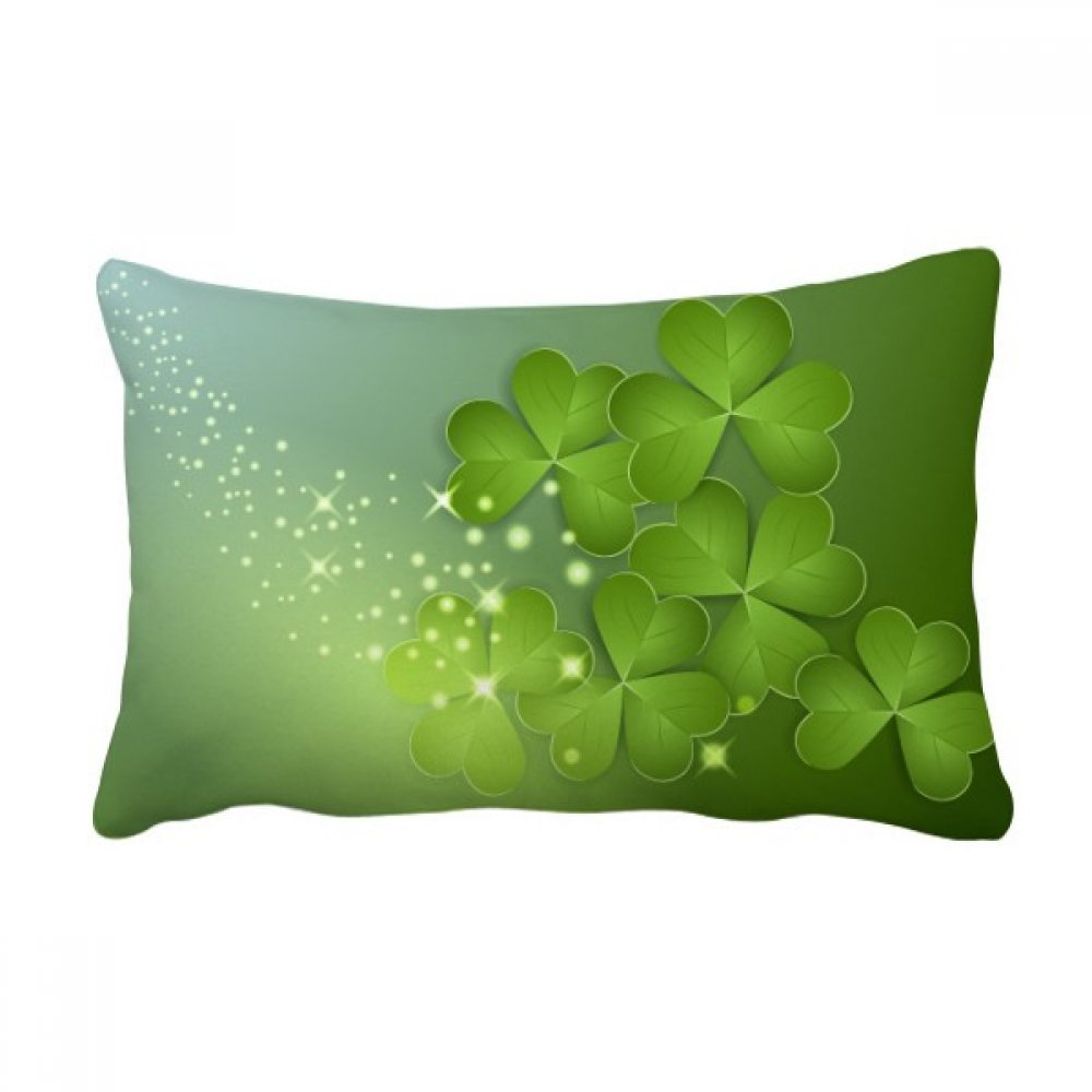 Coussin Saint-Patrick trèfle à quatre feuilles oreiller lombaire canapé déco maison 16x24 pouces