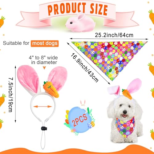 Bandana de Pascua para Perro con Orejas de Conejo Large miniatura 3