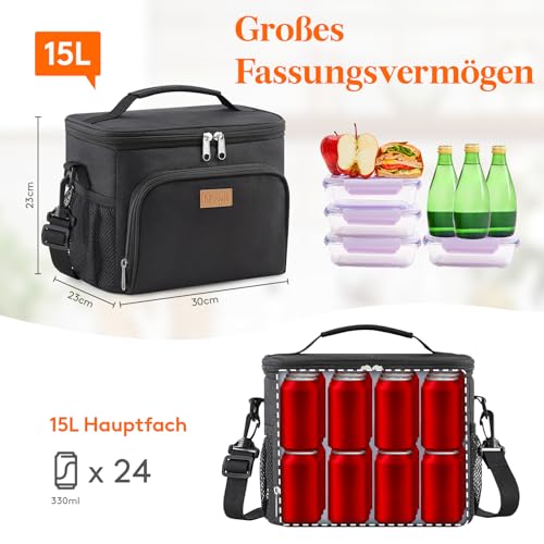 Lifewit Isolierte Kühltasche 9/15/27/32L, Lunchtasche, Kühlbox Faltbar – Ansicht 3