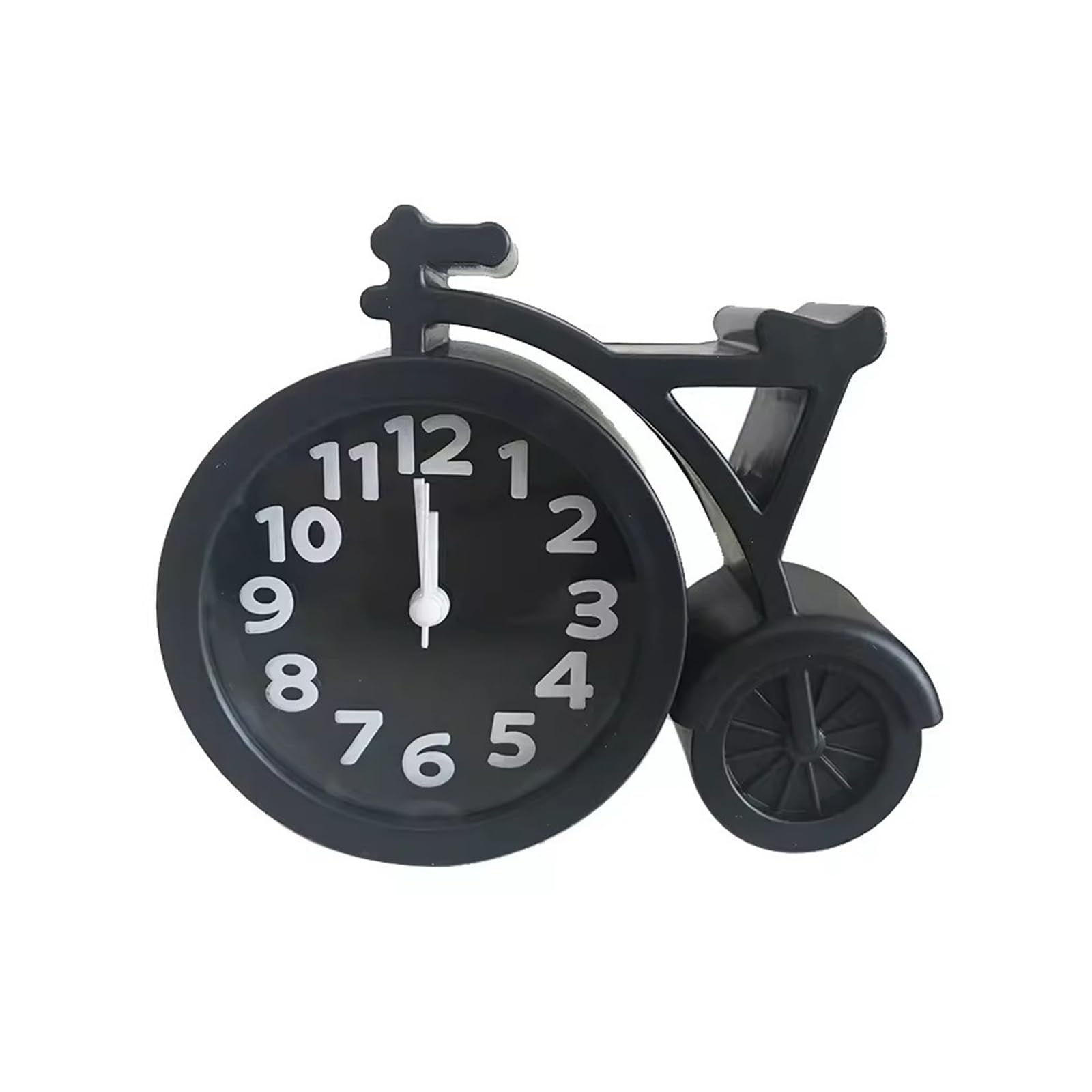 J9V4G6S3B5 Desk Clock Creative Fashion Bicycle Shape Alarm Clock Silent Bedside Wake Up Candy Color Students analogue alarm clock(Black)