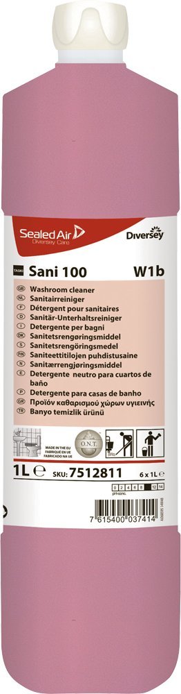 Produktbild von TASKI Sani Reinigungsgerät 1L – Neutraler Unterhaltsreiniger Für Harte Böden Mit Kalziumbinder & Frischem Duft