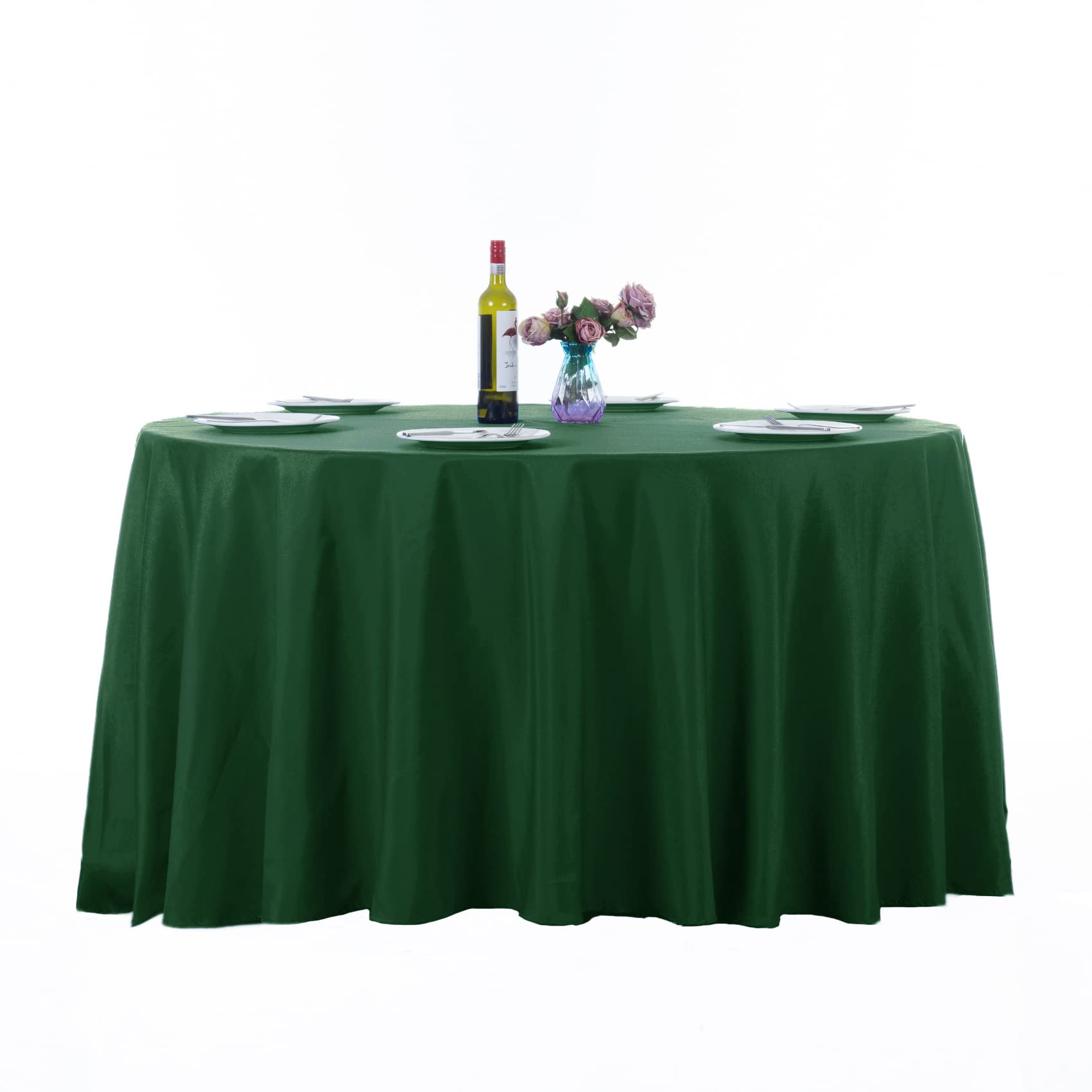 Photo 1 of Ascoza 2pack 108 Inch Hunter Round Tablecloth in Washable Polyester Fabric for Wedding/Banquet/Restaurant/Parties