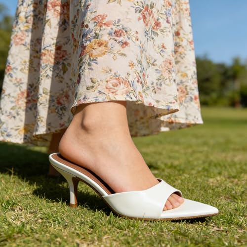 Image of Women's Patent Leather Pointed Toe Open Toe High Heel Sandals Comfortable Slingback Slip-On Mule Sandals Fashionable Formal Party Dresses Pumps