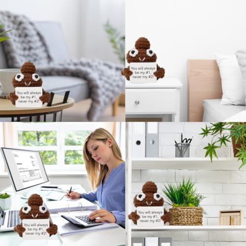 Image of Number One Poo, Emotional Support Gift for Your #1 Boyfriend and Girlfriend. Funny Gag Gift Positive Crochet.