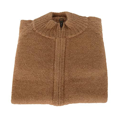 Boys Handmade 100% Alpaca Wool Full Zip Sweater (Tan, 6)4