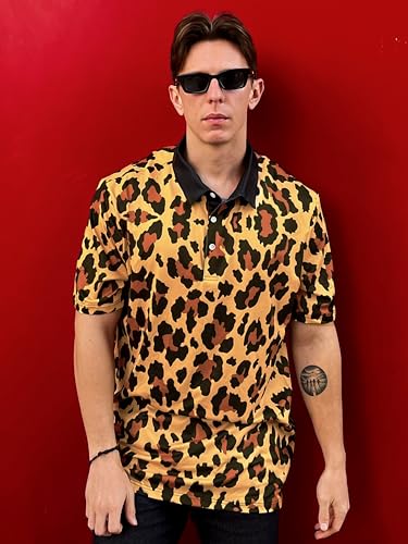 Camiseta polo informal para hombre, de manga corta con estampado artístico llamativo miniatura 3