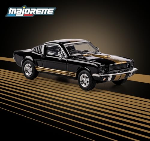Image of Jada Majorette Collection - 1965 Shelby GT 350 1:64 Die-Cast Model Car with Rubber Tires & Display Case, for Collectors & Adults