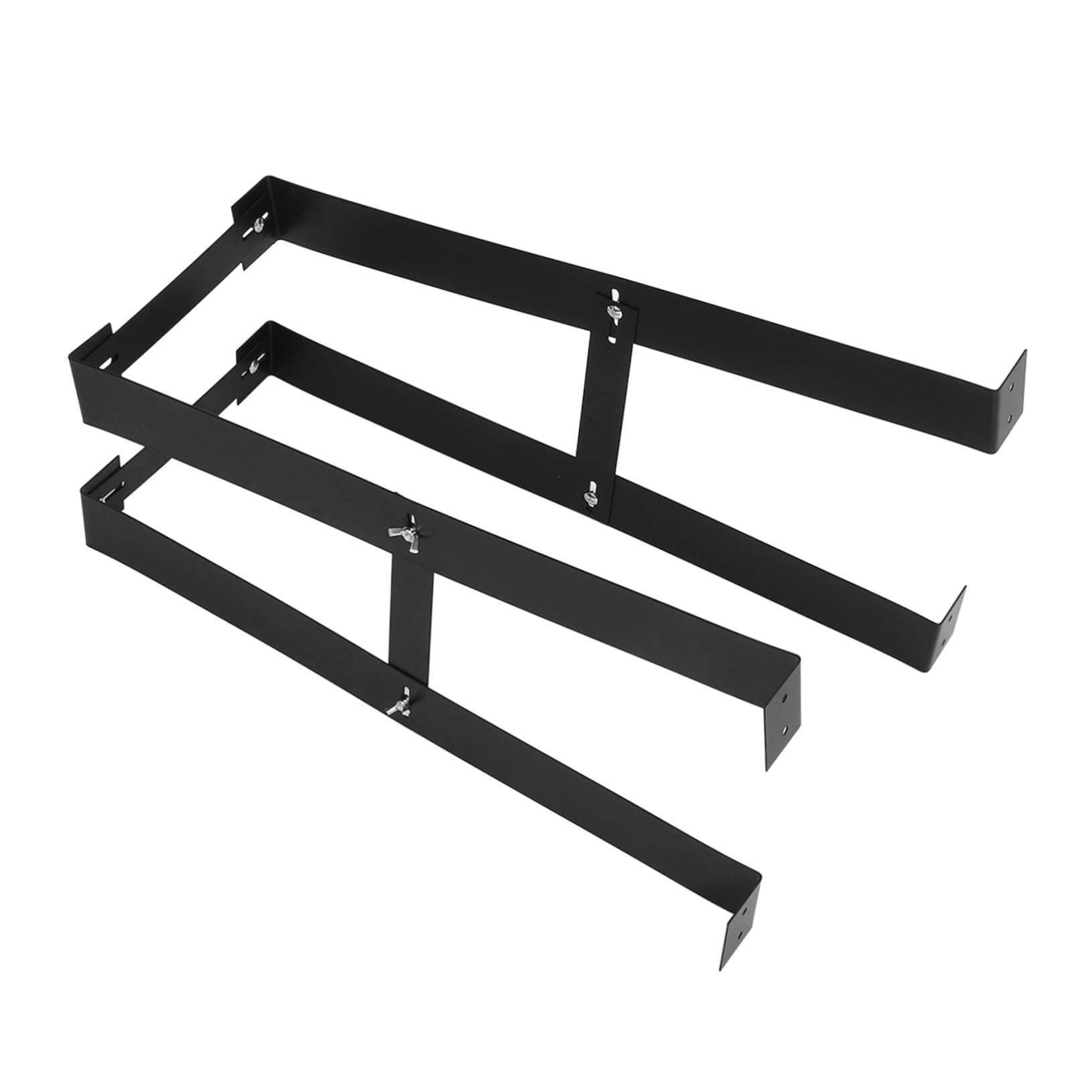 Support PC suspendu sous bureau en acier noir robuste et réglable - 8