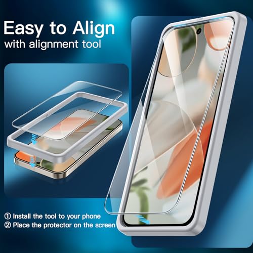 Image of JETech Tempered Glass Screen Protector Guard for Google Pixel 10 Pro XL /Pixel 9 Pro XL with Easy Installation Tool, Fingerprint Compatible, HD Clear, 3-Pack