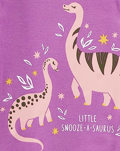 Carter's Toddler Girls 4pc Cotton Snug Pajamas PJs Set (Purple/Snooze A Saurus, 4T)2