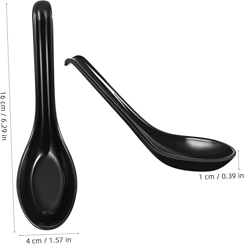 Miniatura 2 de Operitacx 6 cucharas de sopa de plástico esmeriladas para ramen pho y vajilla para uso doméstico y restaurante