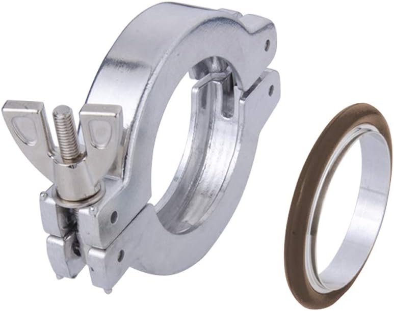 KF25 Vacuum Fittings ISO-KF Flange Size NW25 Aluminium Wing Nut Hinge Clamp + KF25 Aluminum Centering Ring with FKM viton O-ring (KF25)