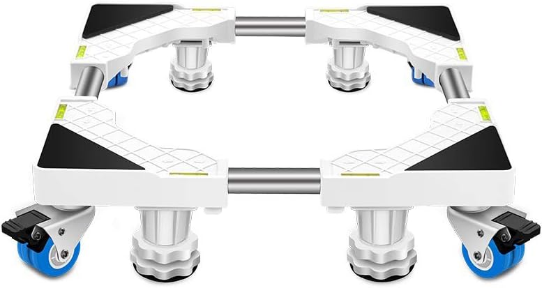 Portable Washing Machine Roller Pulley， Adjustable Mobile Washing Machine Base 4 Locking Wheels 4/8 Legs Fridge Freezer Stand 45-65cm Telescopic Furniture Stand Reinforced Roller Base Tray Vertical