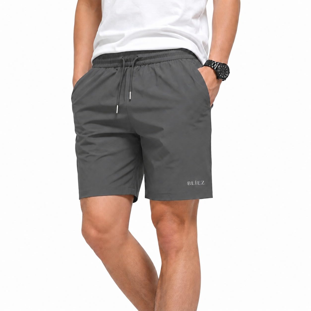 Shorts for Men | Regular Fit | Polyester Cotton Mix | Quick Dry & Lightweight with Pockets | Casual Shorts for Gym Training Running Jogging | Outdoor Activity Wear | Badminton Cycling Football & Home-picture-18