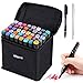 HanQix 41 Farben Marker Stifte Grafitti Farbige Twin Tip Textmarker für Studenten Manga Kunstler Sketch für Sketch Marker Pens Set Mit Aufbewahrungstasche