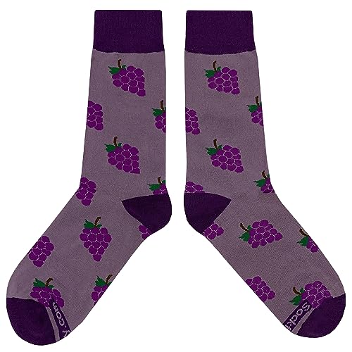 Grape Dress Socks Funny Novelty Crazy Fun Design Men Size 8-12 Cotton Casual Crew Colorful Funky Fancy Socks Gift for Men2