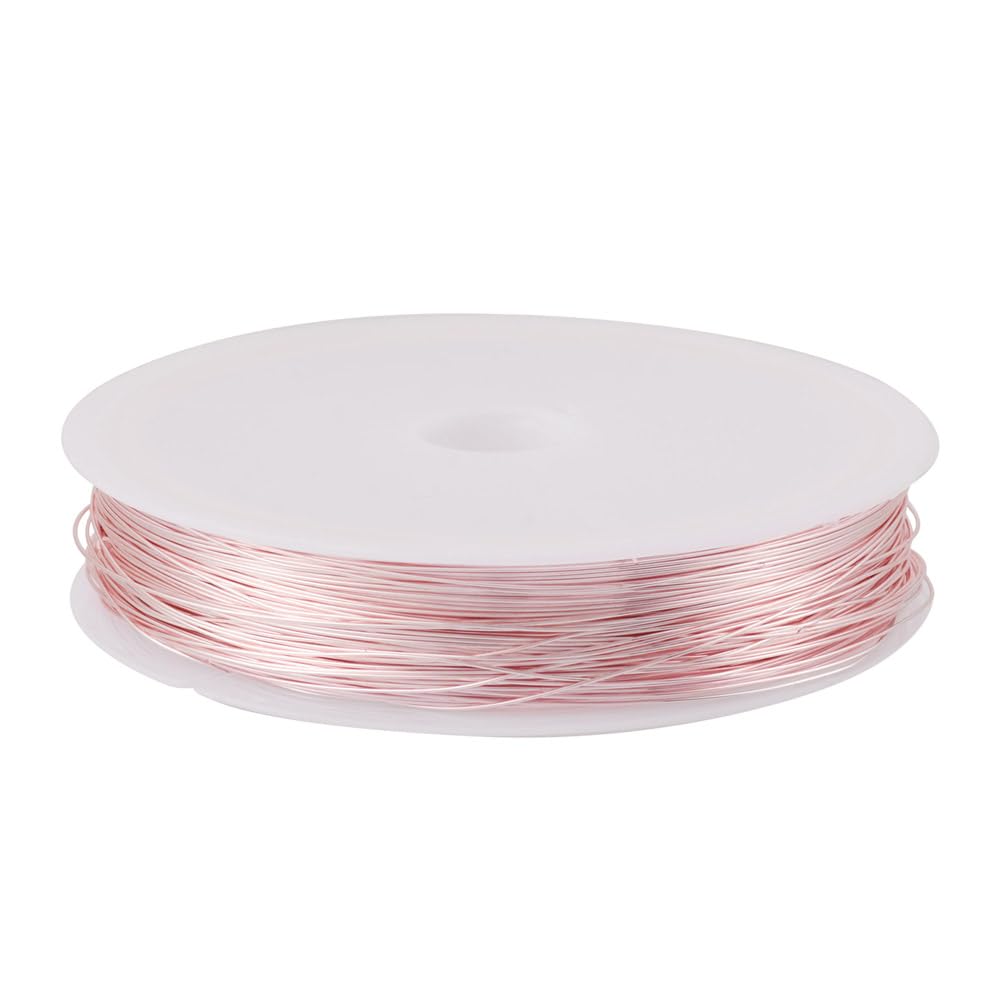 Cheriswelry 236 Feet Round Copper Wire 0.3mm Jewellery Wire Soft Metal Craft Wire Bendy Wire for Jewelry Making, Pink — image 1